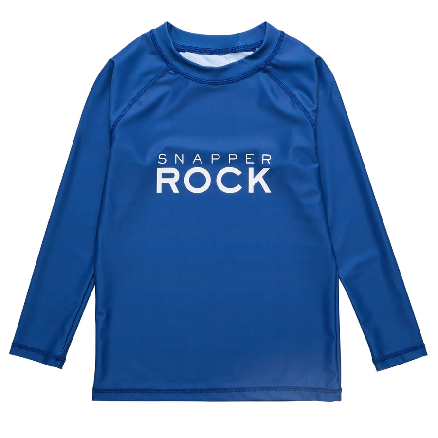 Snapper Rock Denim Logo Long Sleeve Rash Top B20089L - Blue