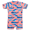 Snapper Rock Whale Tail Short Sleeve Sunsuit B70832S - Peach