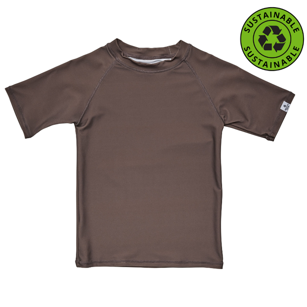 Snapper Rock Chocolate Sustainable Short Sleeve Rash Top B10128S - Brown