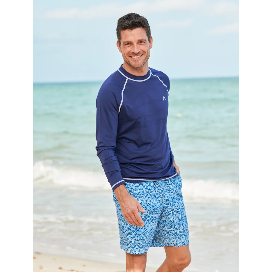 Cabana Life Mens Long Sleeve Rashguard M-504-MNE - Navy
