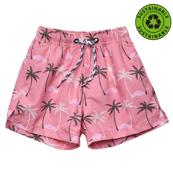 Snapper Rock Palm Paradise Sustainable Volley Board Short B90113- Pink