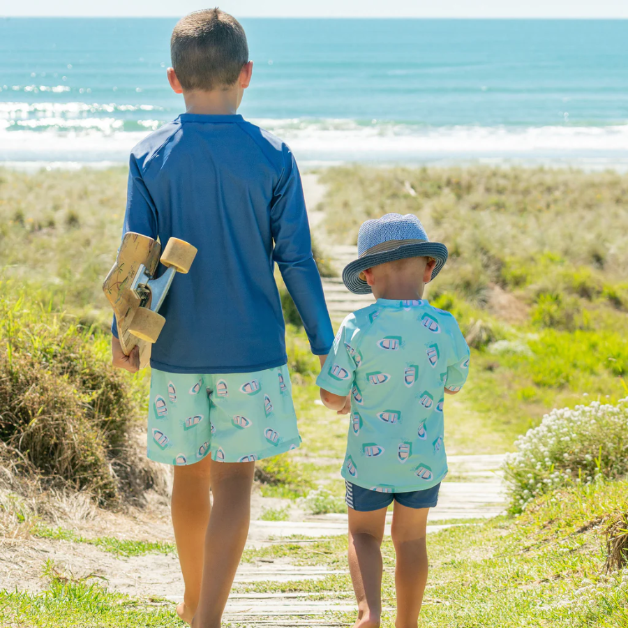 Snapper Rock Float Your Boat Short Sleeve Baby Set B50013 - Blue