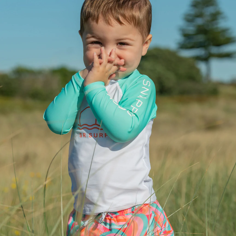 Snapper Rock Geo Melon Sustainable Long Sleeve Baby Set B52020 - Red