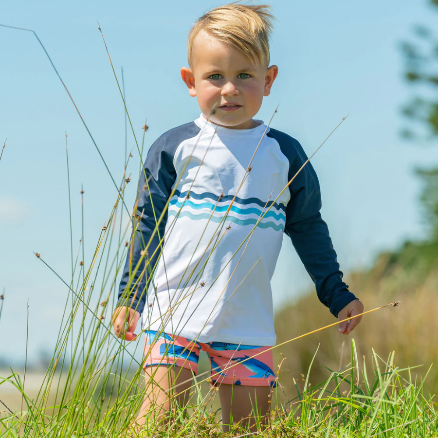 Snapper Rock Whale Tail Long Sleeve Baby Set B52016 - Peach