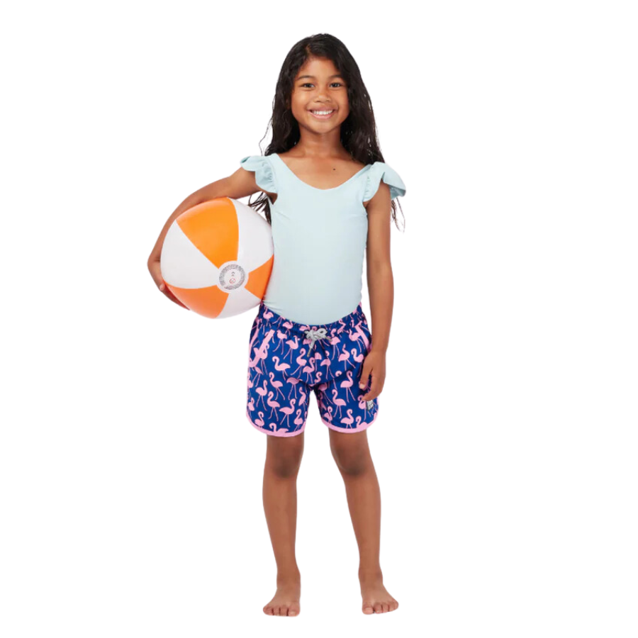 Tom & Teddy Flamingo Girls Swim Shorts GFLRO - Rose/ Blue