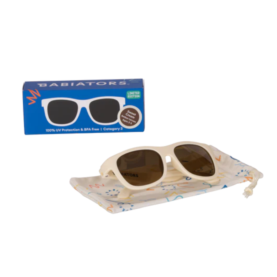 Babiators Original Navigator Amber Lens Sunglasses >6 Yr O-NAV016-L - Sweet Cream