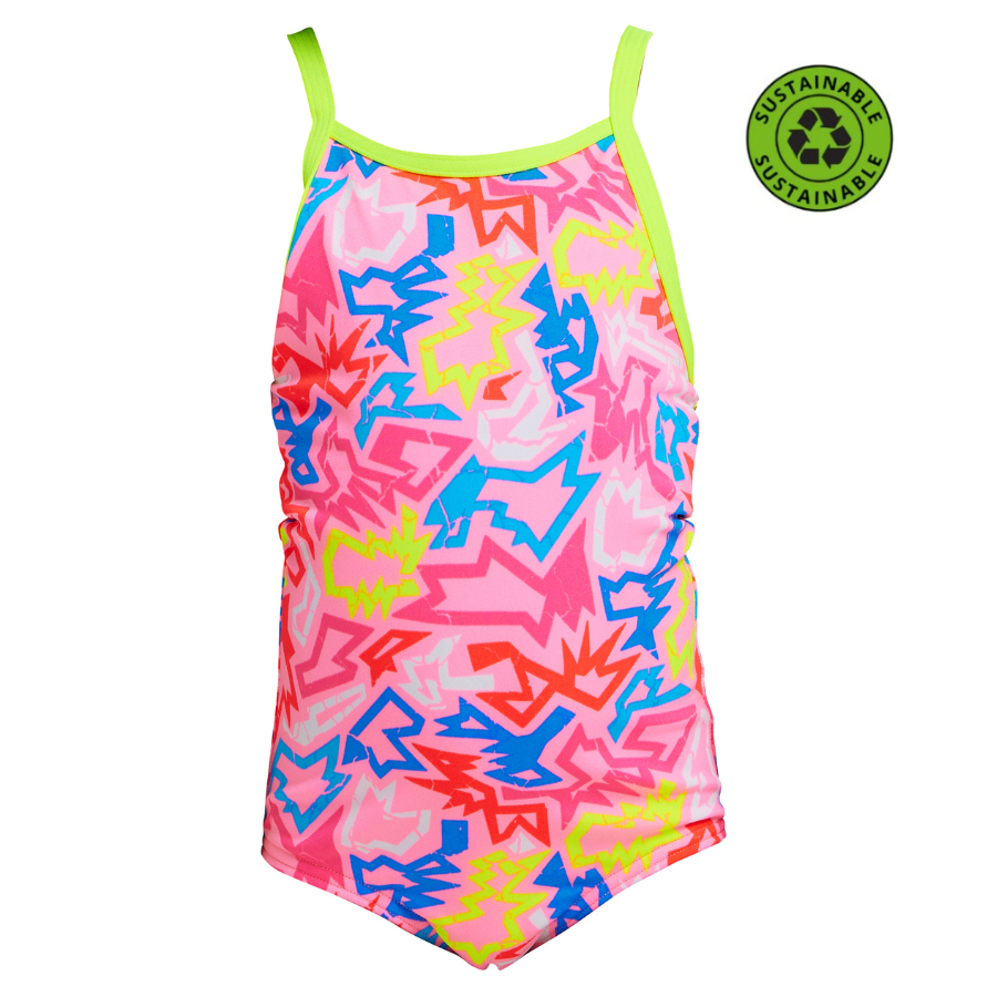 Funkita Toddler Girls Sustainable Printed One Piece FKS022G - Rock Star