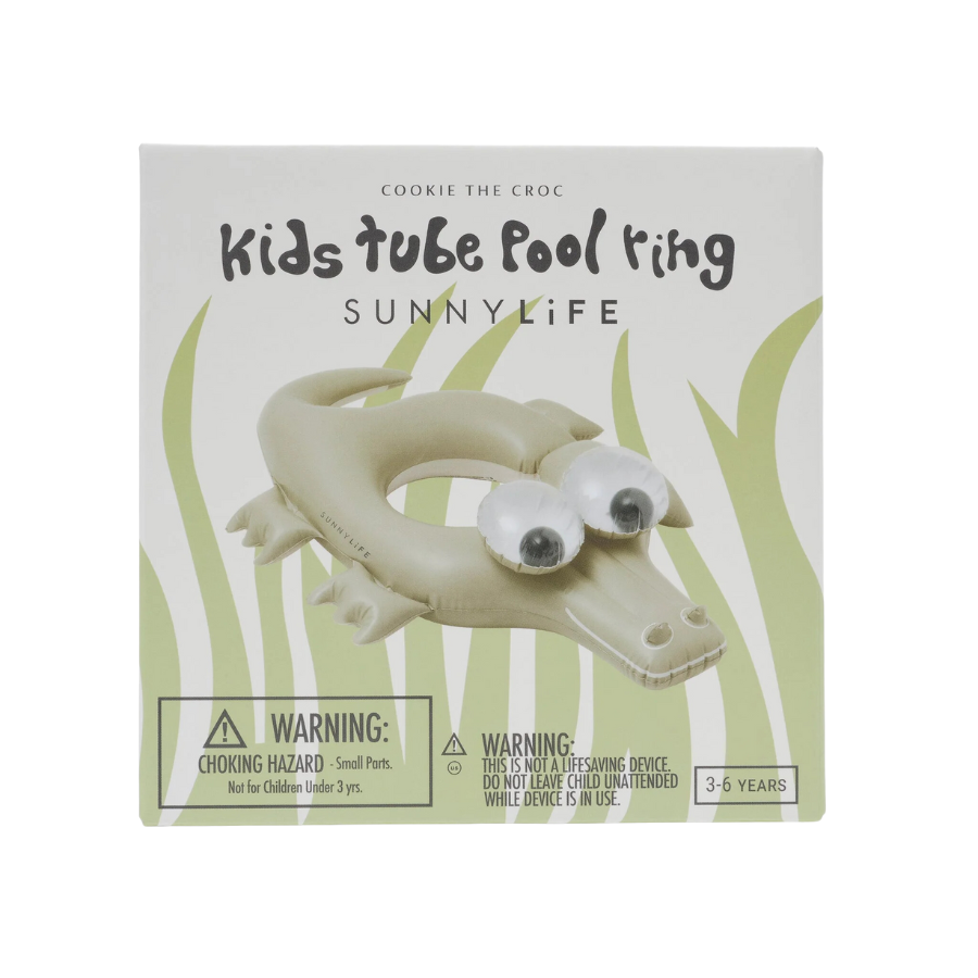 Sunnylife Kids Pool Ring Cookie The Croc Khaki S41PRCRC