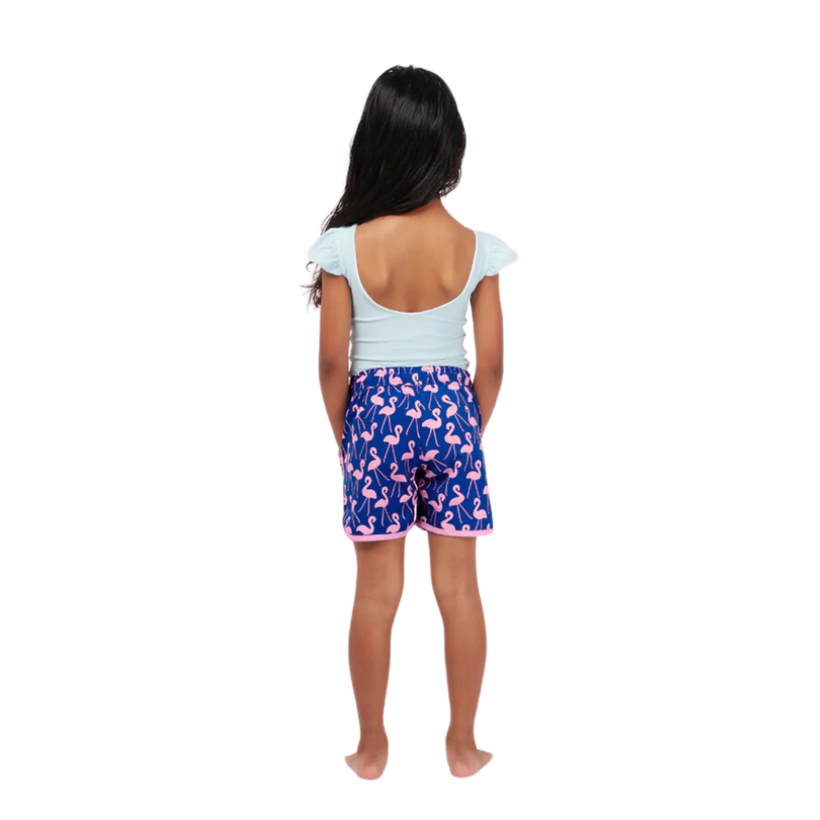 Tom & Teddy Flamingo Girls Swim Shorts GFLRO - Rose/ Blue