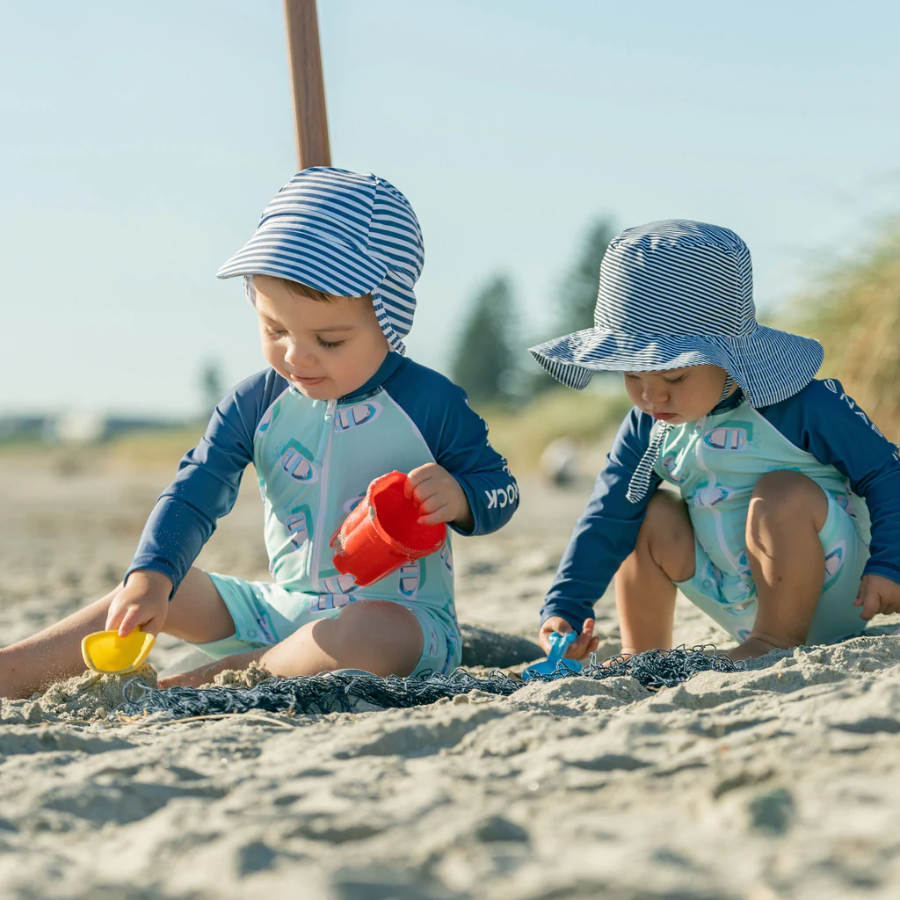 Snapper Rock Float Your Boat Long Sleeve Sunsuit B70834L - Blue