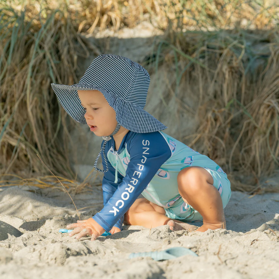 Snapper Rock Float Your Boat Long Sleeve Sunsuit B70834L - Blue