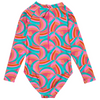 Snapper Rock Geo Melon Sustainable Long Sleeve Surf Suit G60039L - Red