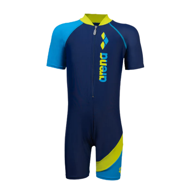 Arena Junior One Piece Short Sleeve Half Suit AUV 24306 - Navy Blue