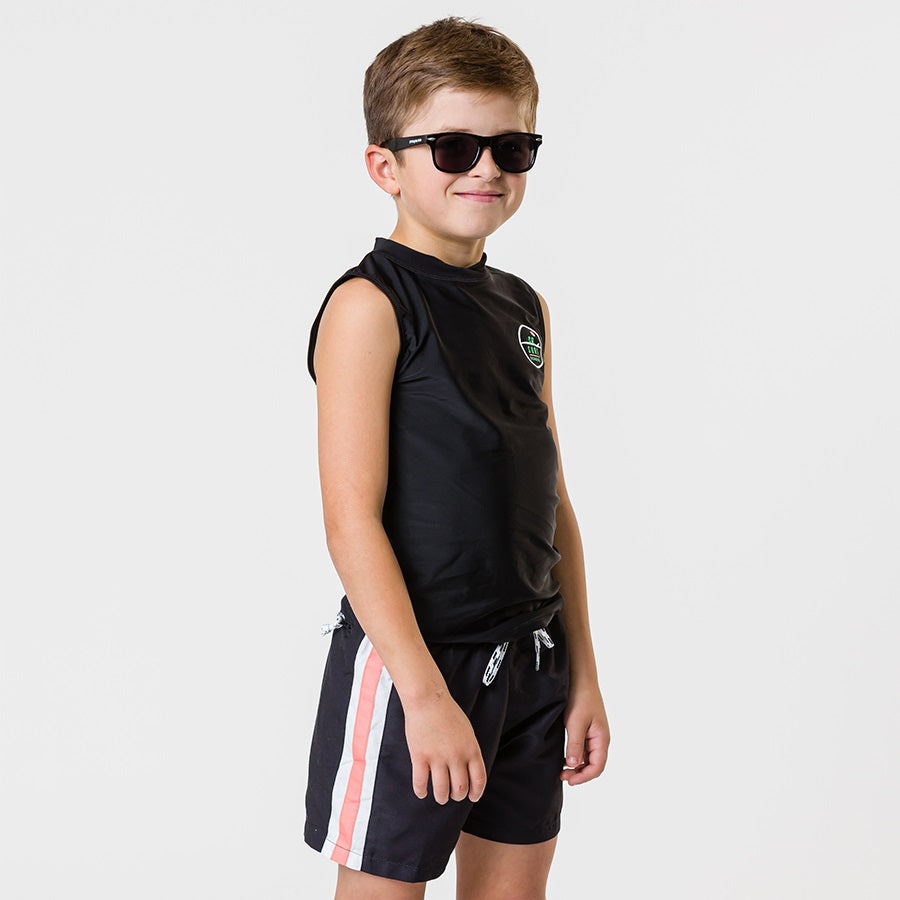 Snapper Rock Retro Stripe Volley Board Short B90098 - Black