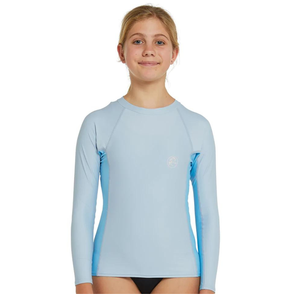 O'Neill Girls Classic UV Long Sleeve Rash Vest RG3346GA2SEA - Seafm/Cgrey