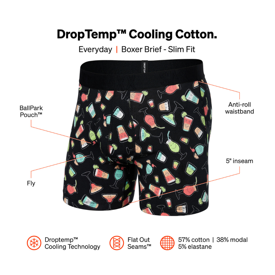 SAXX DropTemp Cooling Cotton Boxer Brief Fly SXBB44 - HHB