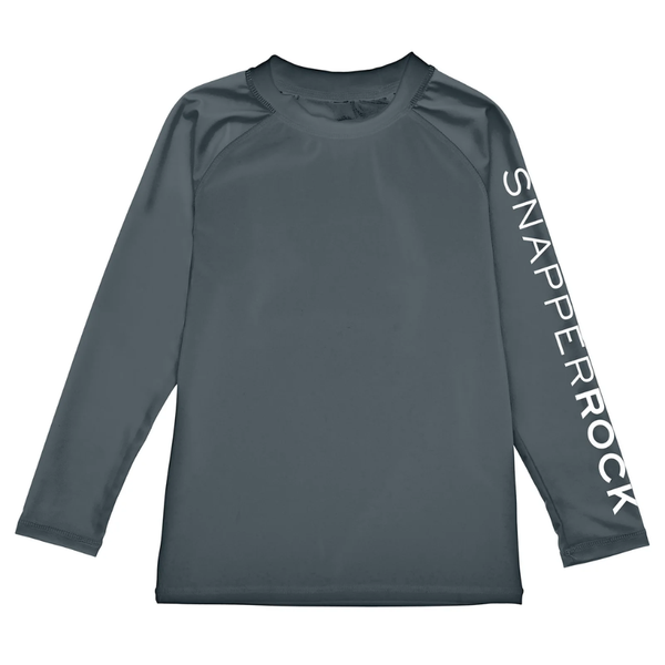 Snapper Rock B20054L Slate Arm Band Long Sleeve Rash Top - Black