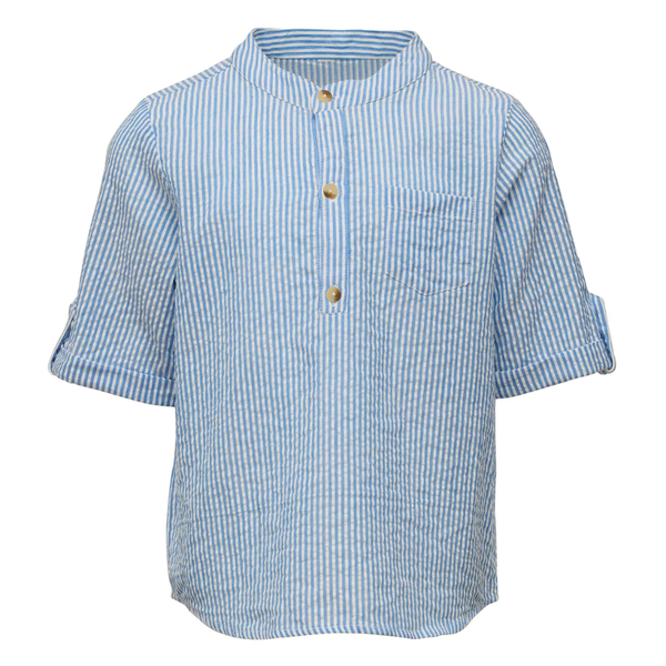 Snapper Rock Frankie Resort Shirt B80002 - Seersucker Stripe Blue