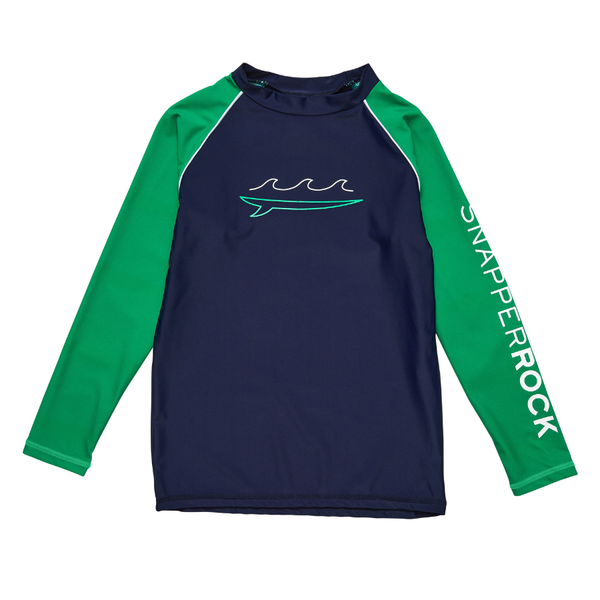 Snapper Rock Long Sleeve Rash Top B20091L - Navy Wave Blue