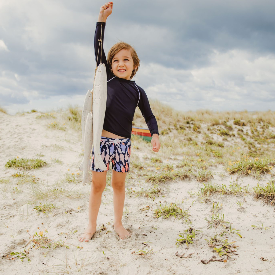 Snapper Rock Fish Frenzy Long Sleeve Baby Set B52014 - Navy