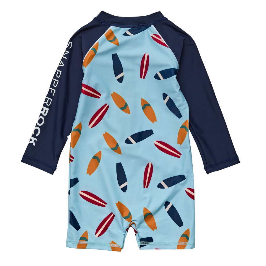 Snapper Rock Retro Surf Long Sleeve Sunsuit B70825L - Blue