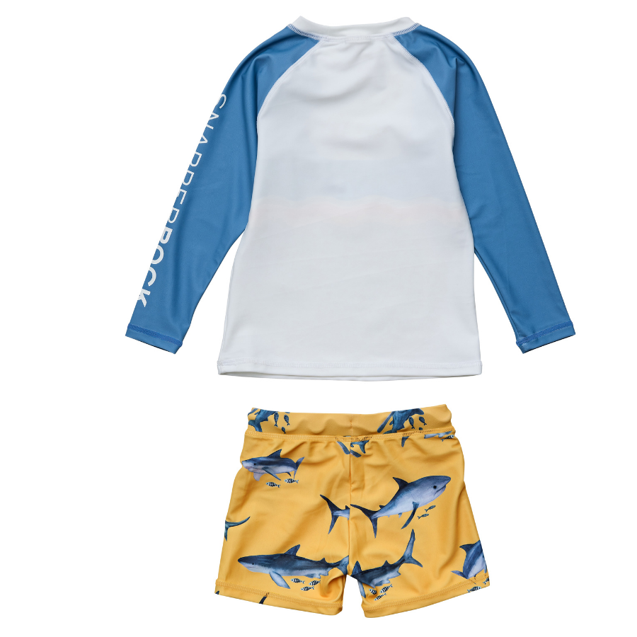 Snapper Rock Sunrise Shark Long Sleeve Baby Set B52015 - Yellow