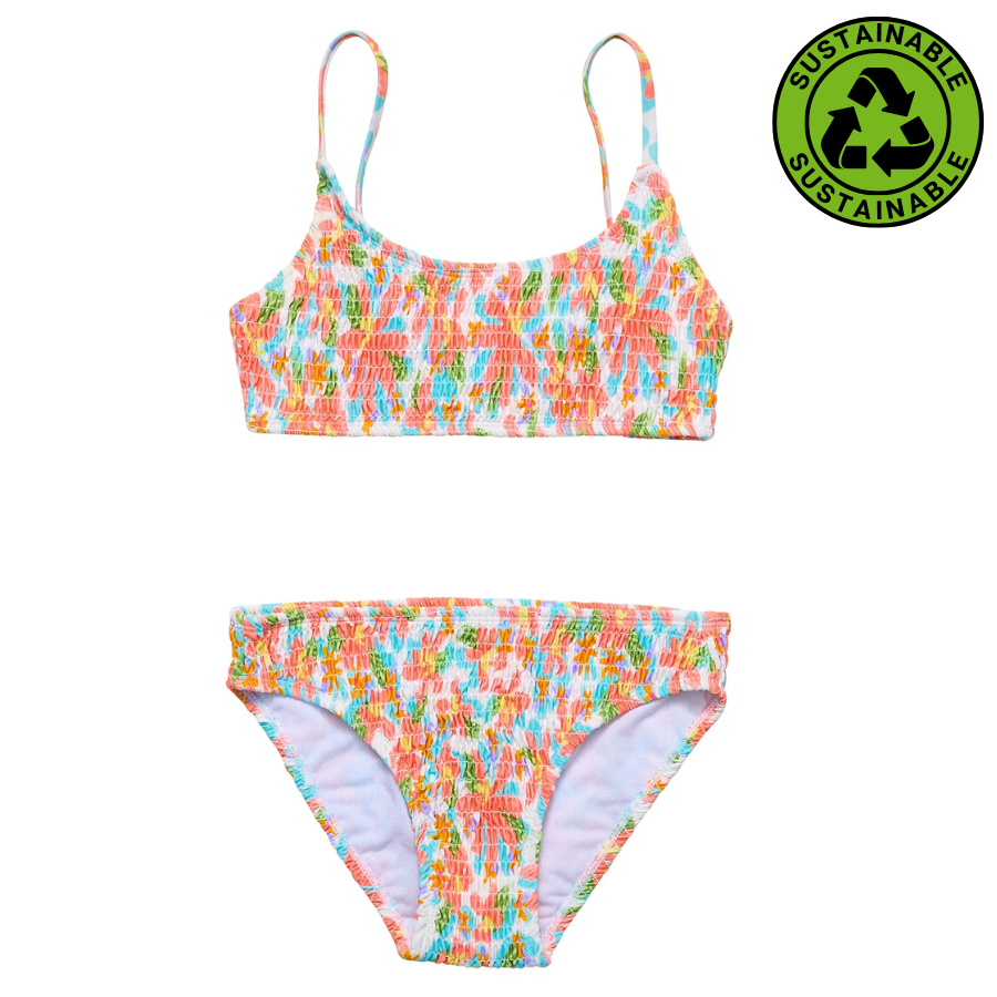 Snapper Rock Hawaiian Luau Sustainable Shirred Bikini G15140