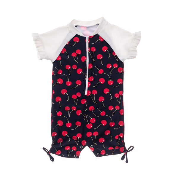 Snapper Rock Ma Cheri SS Ruffle Sunsuit G70812S - Navy