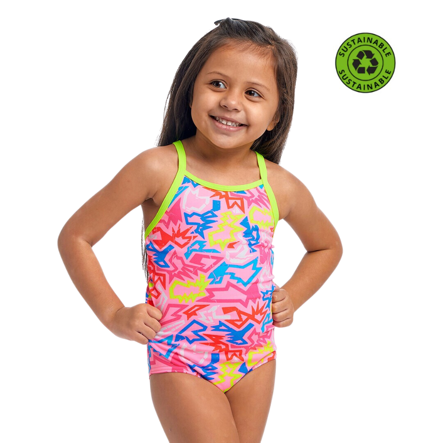 Funkita Toddler Girls Sustainable Printed One Piece FKS022G - Rock Star